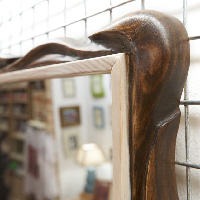 Espejo Decorativo Cuadrado de Madera Reciclada Artesanal