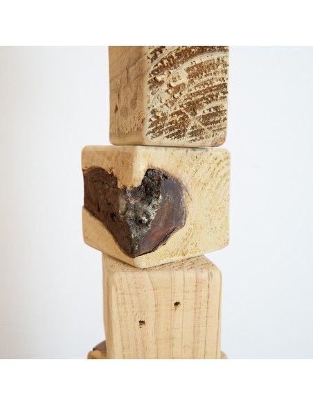 Lámpara de Pie Moderna y Natural | Madera Reciclada y Pantalla Oscura Lámpara de Pie Moderna y Natural | Madera Reciclada y Pantalla Oscura